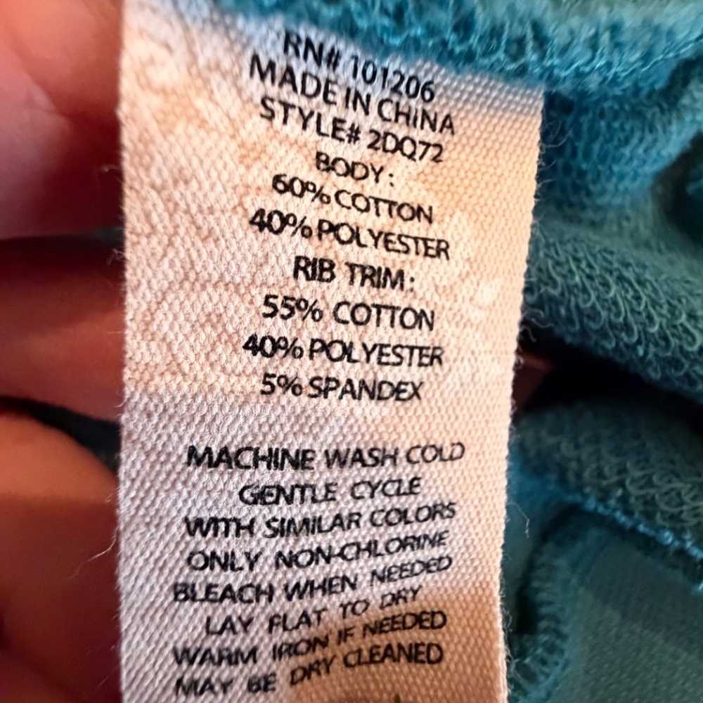Soft Surroundings Women's Teal Tunic Sweatshirt, Size Medium - Picture 14 of 15